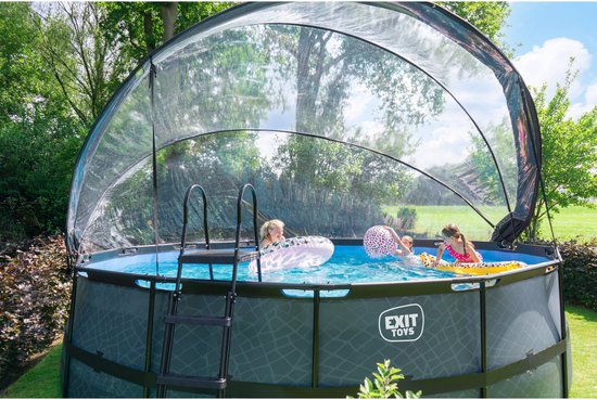 EXIT Abri de piscine ECO ø488 cm - Dôme de piscine - Universel - Accessoire de piscine - Résistant aux intempéries