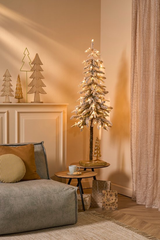 Black Box Trees : sapin de Noël artificiel avec éclairage, minuterie et fonction de variation d'intensité - H 155 x Ø 48 cm - Vert