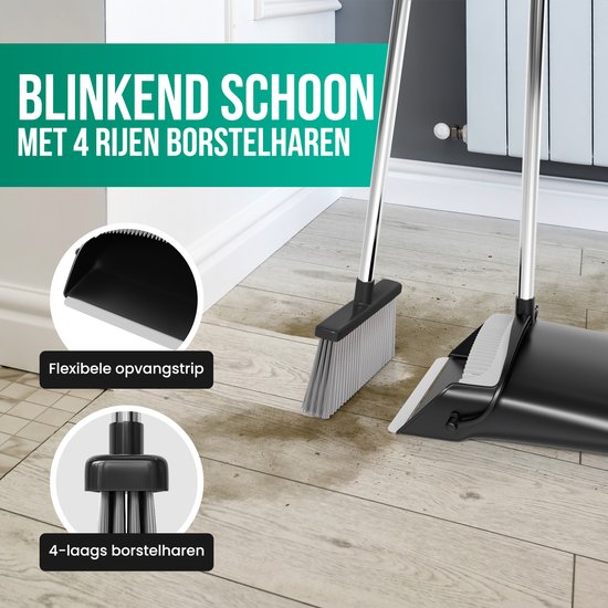 Avalo Pelle et Brosse avec Poignée Longue - Ajustable 87-127cm - Dents de Nettoyage Intégrées - Noir