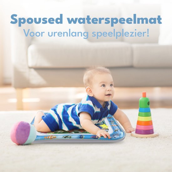 Tapis d'eau Spoused - Tapis d'eau - Tapis d'éveil - Tummy Time - Coffret cadeau de luxe