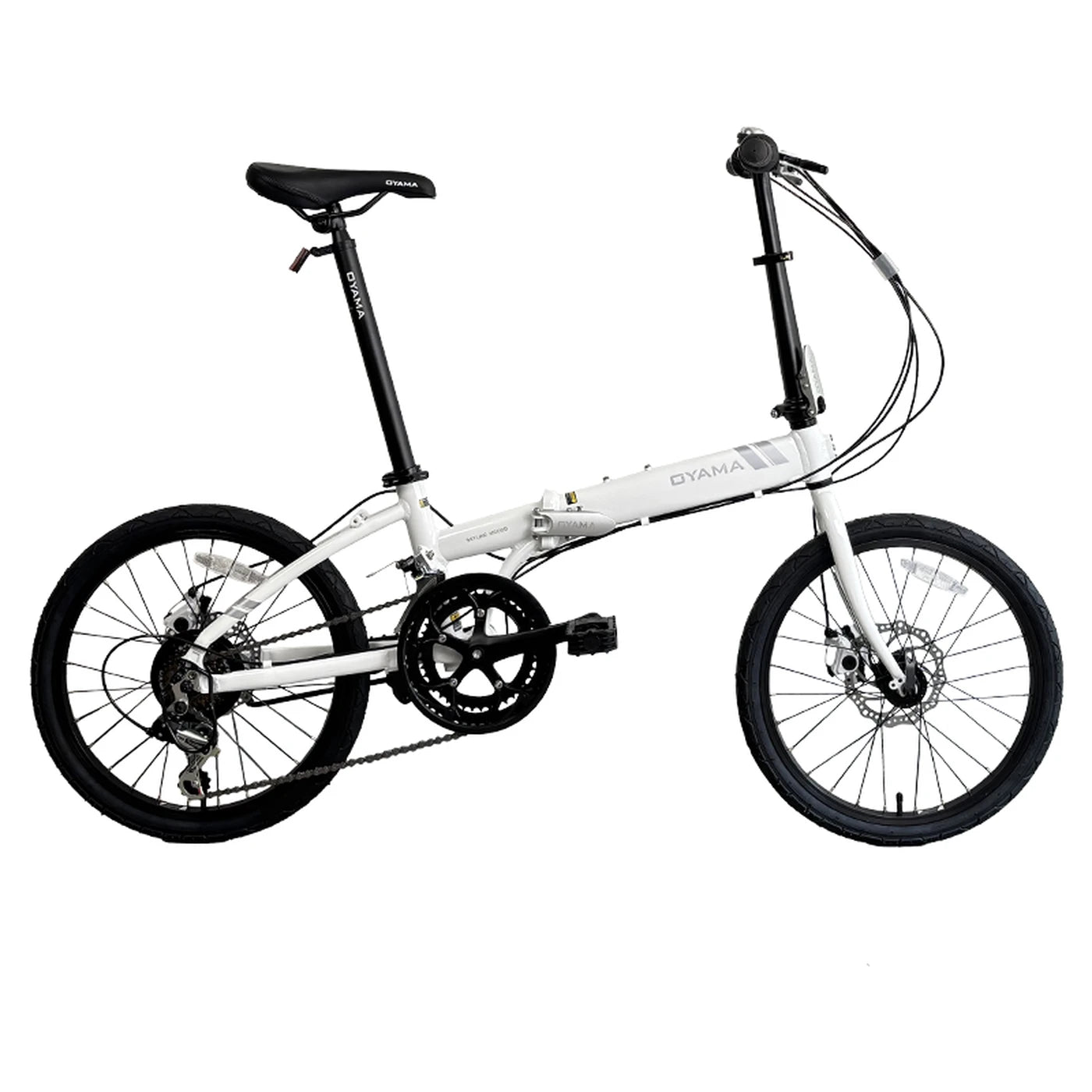 Vélo pliant OYAMA 500 20 pouces - Alliage d'aluminium - Blanc - Léger et compact