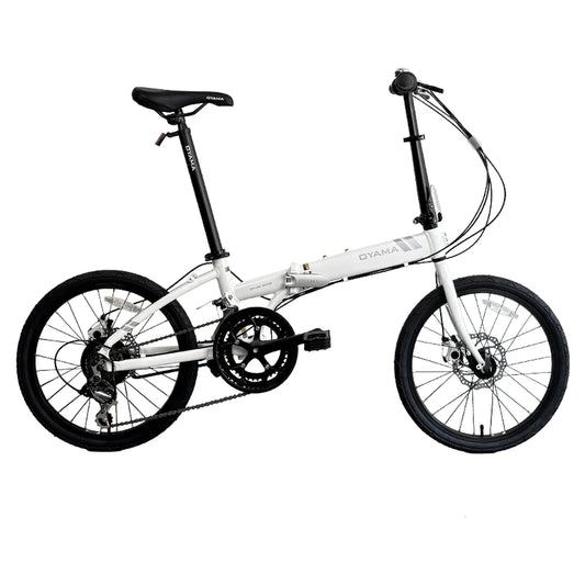 Vélo pliant OYAMA 500 20 pouces - Alliage d'aluminium - Blanc - Léger et compact