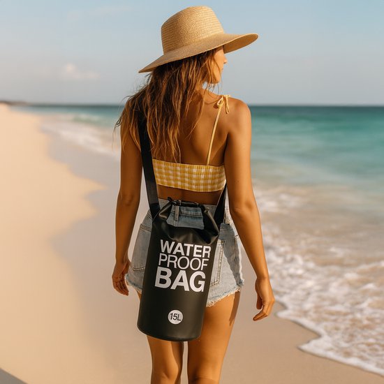 TTD® Waterproof Bag - Sac étanche - Sac de rangement - 15 L - Sac d'extérieur - Noir