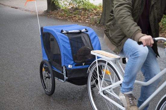 Bicycle Gear Dog Bike Trailer - Blue - 40kg - With Rain Cover & Reflectors