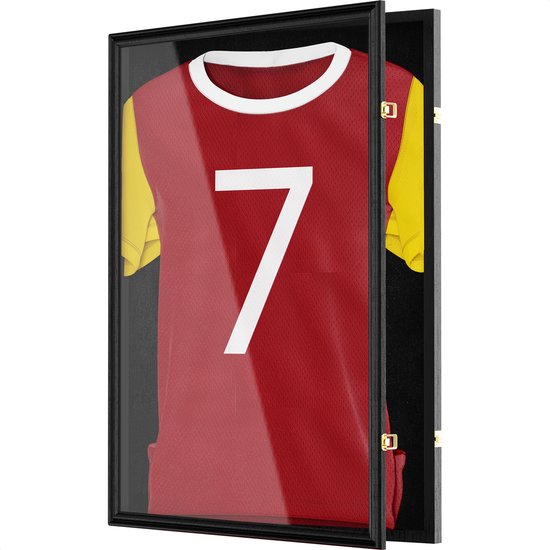 Cadre photo Avalo 80x60 cm noir - Cadre photo profond - Convient pour les cadres de maillots de football - Pliable