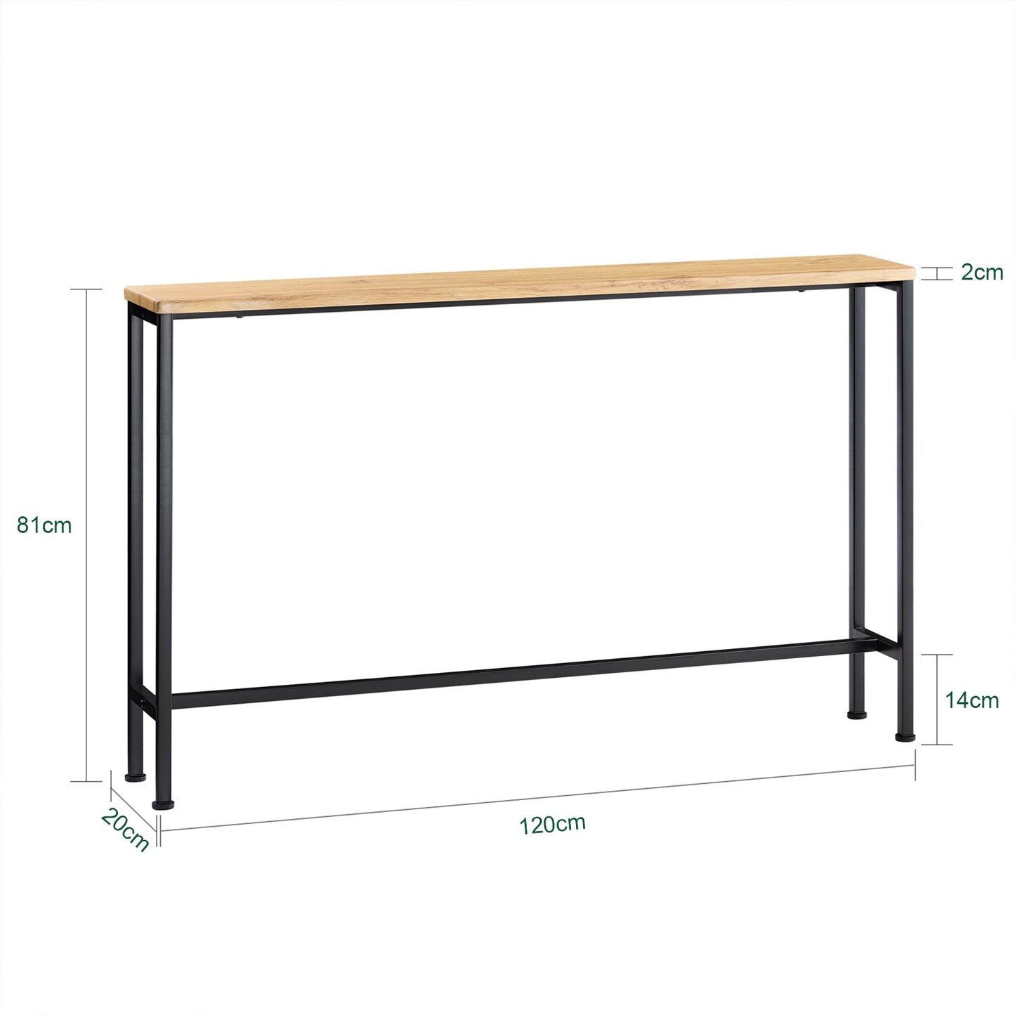 SoBuy Table console FSB19-L-E - Structure métallique - Bois MDF - 120 x 20 x 80 cm