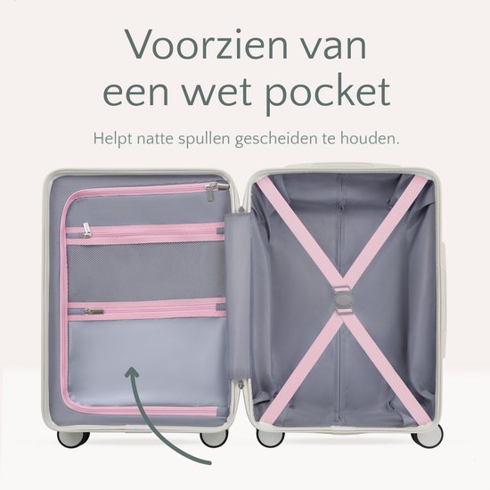 Skycases City Walker - Valise de voyage moyenne 77L - Légère et résistante - Roues pivotantes à 360° - Verrouillage TSA original - Housse de protection et pochette humide incluses - 66 x 45 x 26 cm - Rose