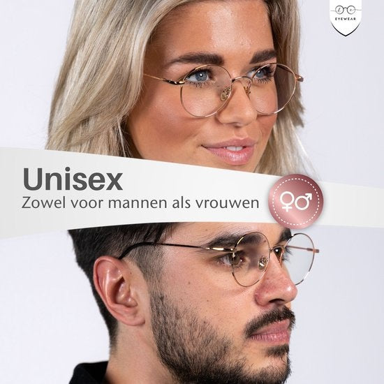 LC Eyewear Lunettes d'ordinateur - Lunettes à lumière bleue - Lunettes à lumière bleue - Lunettes d'affichage - Métal - Unisexe - Or rose