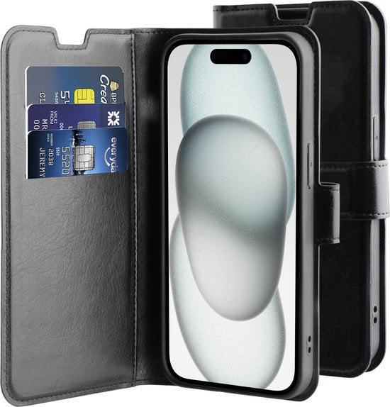 BeHello Bookcover Sleeve iPhone 15 Gel - Noir