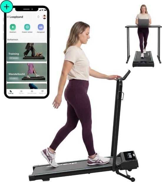 Dreaver Elevate Pro - Tapis de course 2 en 1 pliable, 12 km/h, avec fonction d'inclinaison de 9 % - Application et accessoires inclus - Tapis de course - Treadmill - Tapis de marche - Walking pad - Pour la maison