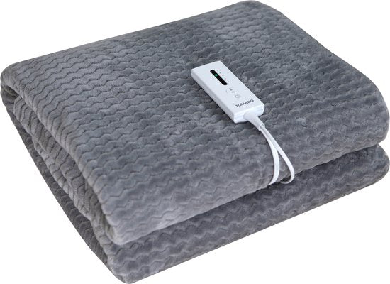 Tomado TEB1803G - Couverture chauffante - Couverture électrique 1 personne - Couverture à enrouler - Couverture chauffante douillette - Tissu polaire ultra-doux - 180 x 130 cm