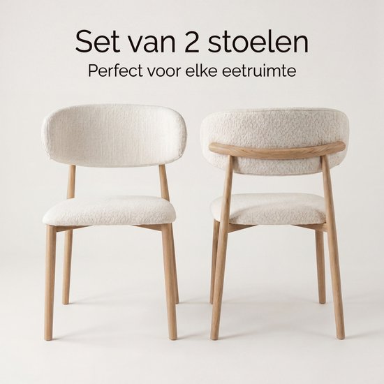 Chaises de salle à manger Bayt Japandi - Lot de 2 - Beige