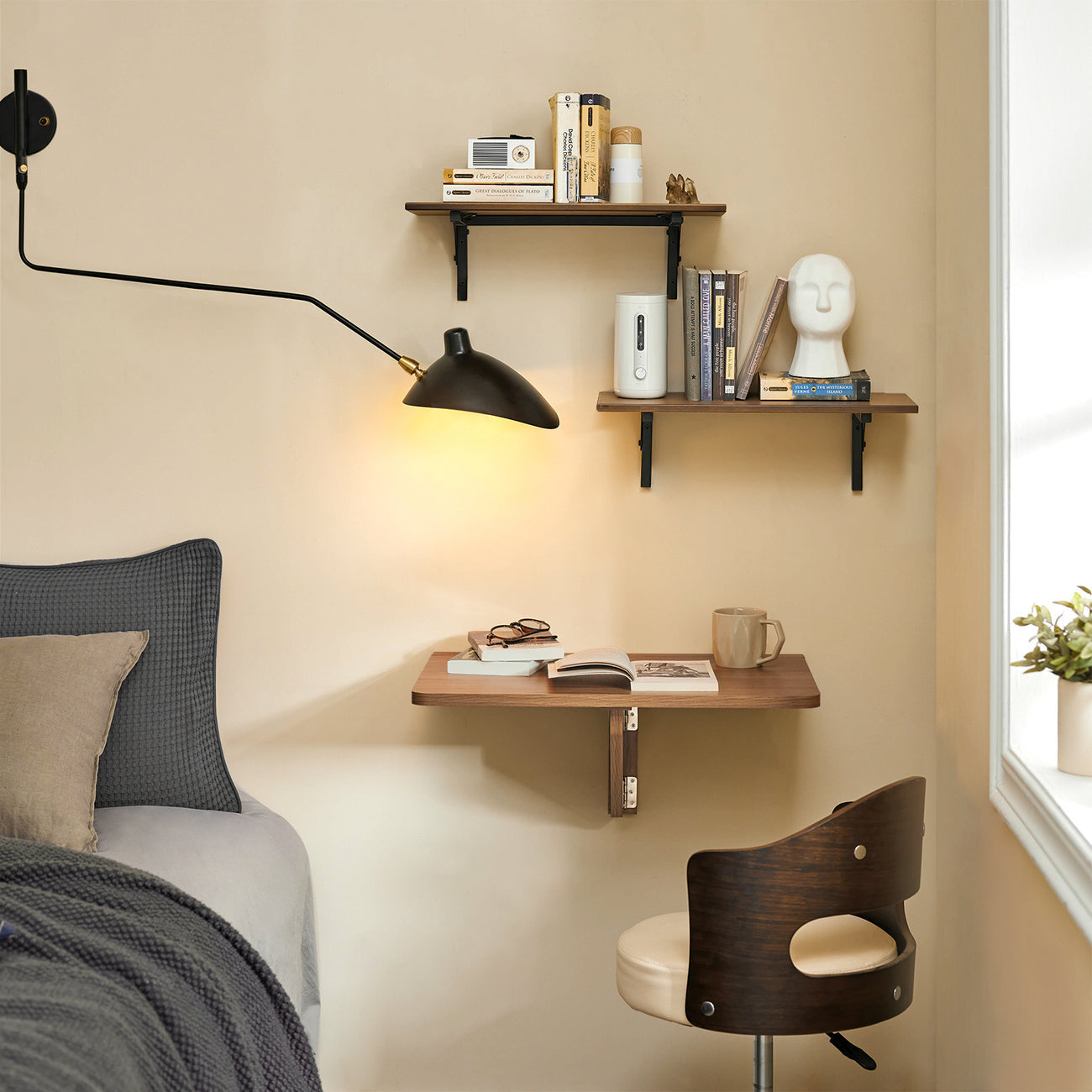 SoBuy FWT03-PF Table de salle à manger pliante - Max. 20 kg - 60 x 40 x 2 cm - Marron