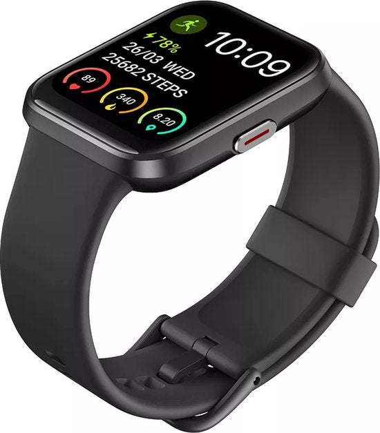 Maoo Maximize Smartwatch - Fonction Bell complète, moniteur de fréquence cardiaque, podomètre, multisport - Android & iOS - Noir
