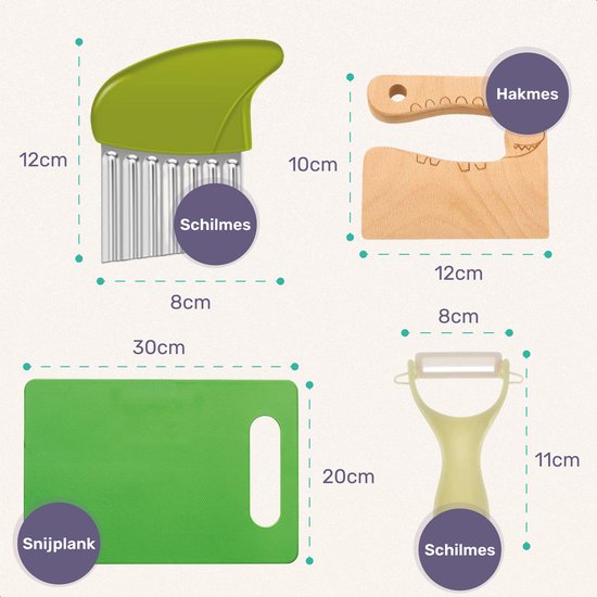 Set de couteaux pour enfants Qwali XL - Safe - Inc. planche à découper - Enfants - couverts - Couteaux - Enfant