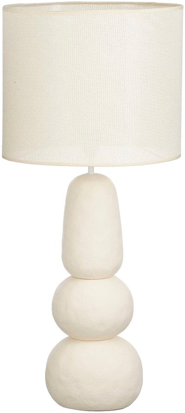 Lampe de table Mica Decorations Menko pour salon - Lampe décorative avec abat-jour - Lampe de bureau, lampes de table pour salon - 84 x ⌀38 cm - 60 W E27 IP20 - Crème