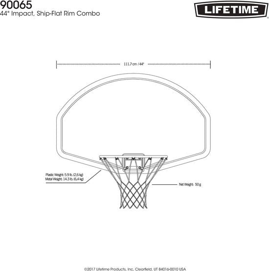Panier de basket, Lifetime, LH10100, 112 x 72 cm