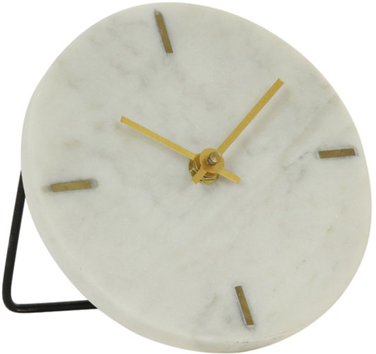 Light & Living - Horloge MORENO - 15 x 14,5 x 13 cm - Blanc
