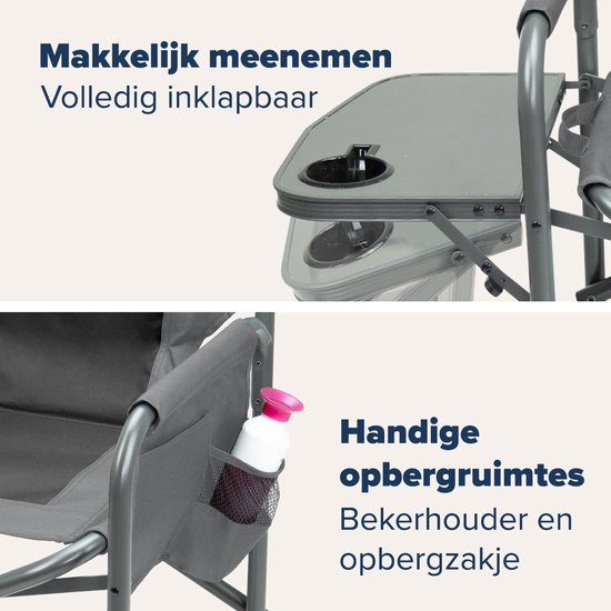 TRVLMORE Chaise de camping - Pliable - Légère - Capacité de charge 120 kg - Gris