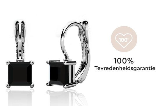 Boucles d'oreilles pour femmes - Cristaux Kalpa Camaka noirs - Ton argenté - Cristal noir - Plaqué or blanc 18K - Boucles d'oreilles pour femmes - Boîte cadeau de luxe - Bijoux - Boîte cadeau - Emballage cadeau exclusif - Boîte cadeau - Magnifique emballa