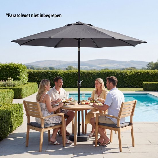 Parasol à mât Tristar - 300 cm, rond - Jardin et balcon - Inclinable - Housse de protection incluse - PA-7903 - Gris foncé