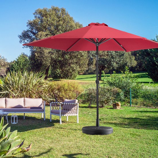 Casaria Pied de parasol - jusqu'à 28 kg Plastique gonflable - Noir