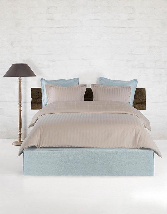 De Witte Lietaer Housse de couette Coton Satin Zygo - Twin Jumeaux - 240 x 220 cm - Taupe