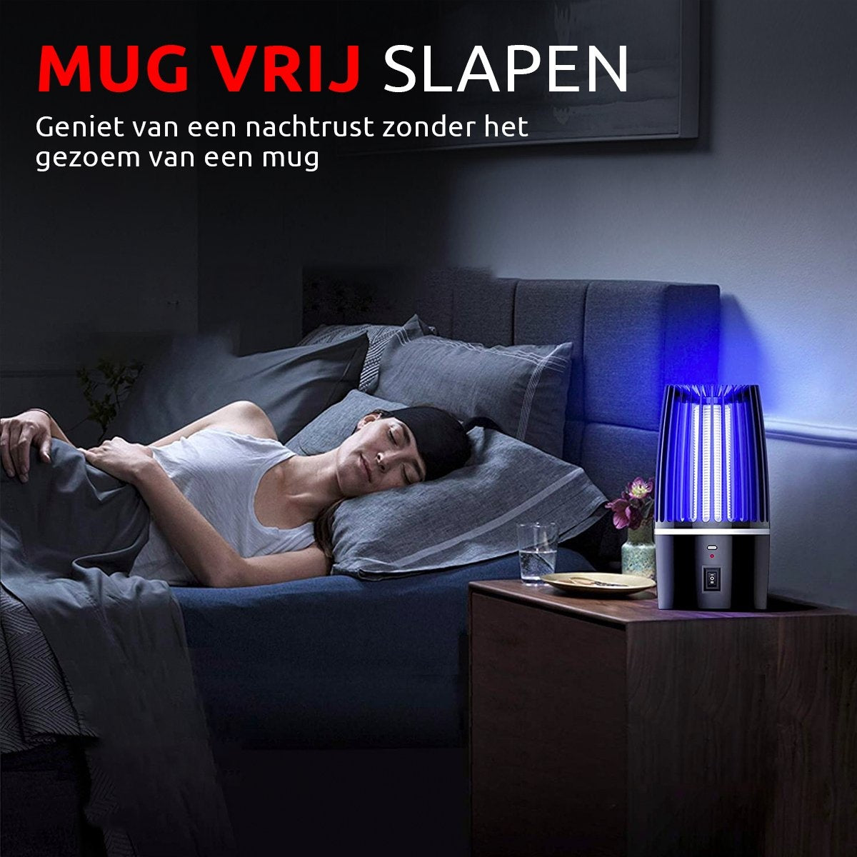 Lampe anti-moustique professionnelle AyeSense 2 en 1 - Sans fil et rechargeable - Batterie intégrée 4000mAh - Attrape-moustiques - Lampe anti-insectes - Lampe anti-moustiques UV