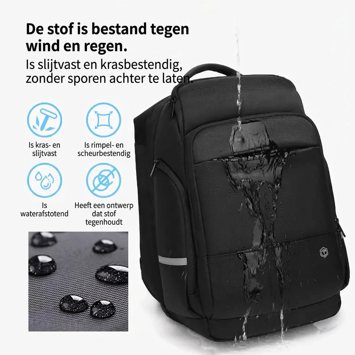 Sac à dos de sport Ochama TANK 35 litres - Sac à dos spacieux pour la salle de sport et les voyages - Noir