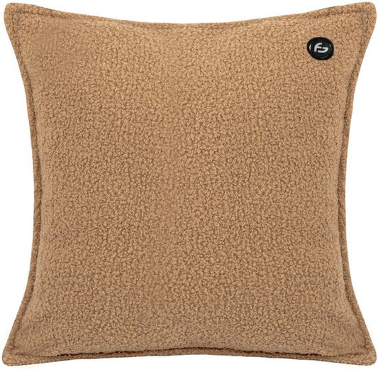 Coussin chauffant - 3 niveaux de chaleur - Coussin chauffant rechargeable - 10k mAh Powerbank - Sans fil - Coussin chauffant - 40 x 40 - Bouclé Taupe - Saaf Comfort