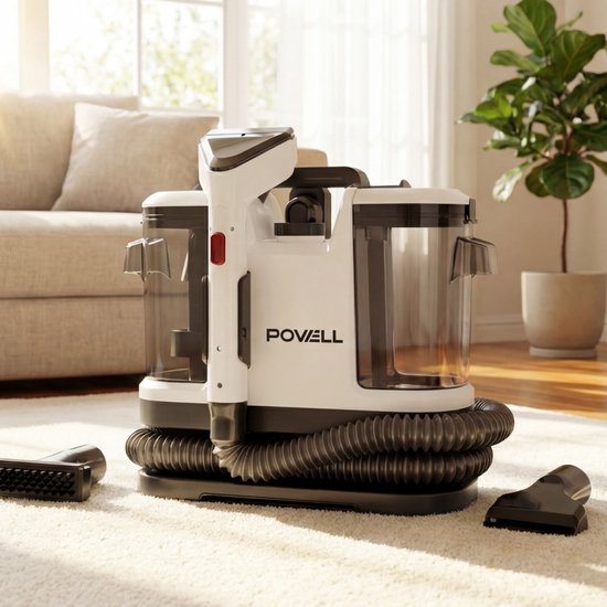 Powell Carpet Cleaner - Stain Cleaner - Sofa Cleaner - Furniture Cleaner - Carpet Vacuum Cleaner - Cleaning Machine - Carpet Cleaner - 450 Watt - White