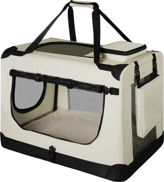 Boîte de transport pliante pour chien / Banc Lassie L - Beige - 50 x 70 x 52 cm