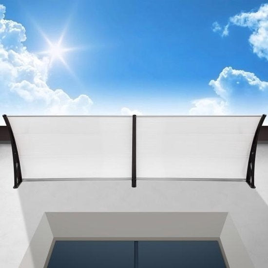 tectake® - auvent de porte - auvent de porte d'abri - polycarbonate - largeur 200 cm - 401266