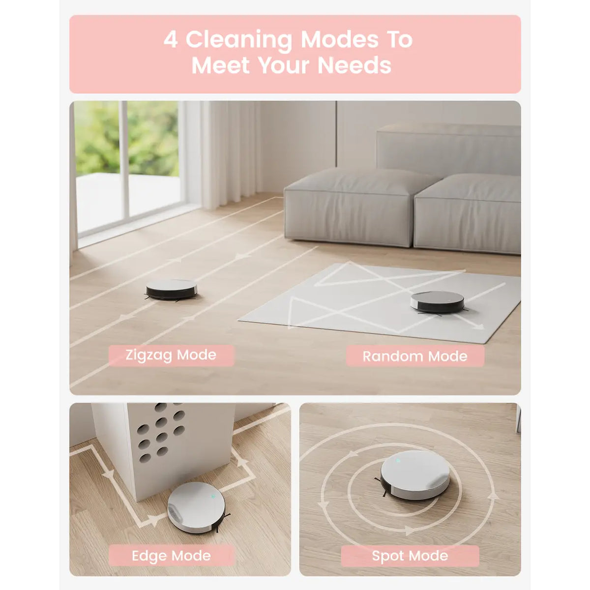 Robot aspirateur Lefant N1 avec télécommande et fonction de lavage - 4 500 Pa - Blanc