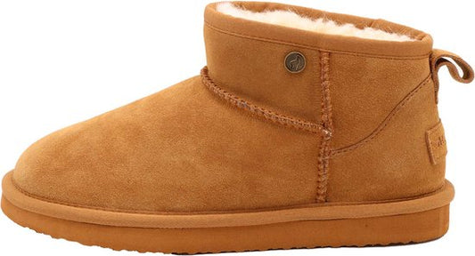 Alpacas Footwear – Femmes - Bottines en daim véritable - Doublées à 100 % de laine d'agneau douce - Chestnut - 41
