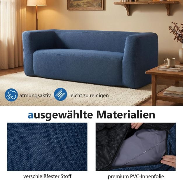 Coast Air Bench Blue - Banc gonflable pour 2 personnes avec housse amovible et accoudoirs larges - 184 x 79 x 67 cm