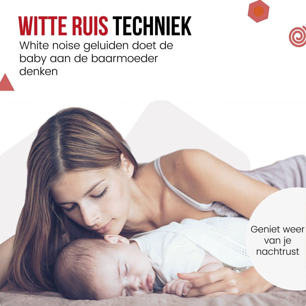 White Noise Machine - Witte Ruis Slaaptrainer voor Baby - Slaaphulp met 8 verschillende kleuren LED verlichting en 29 rustgevende geluiden
