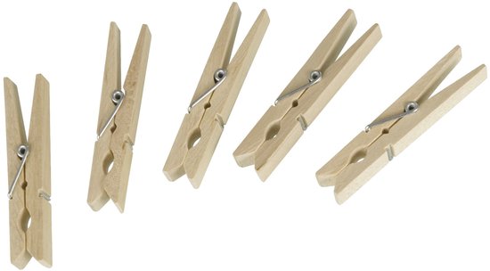 Pinces à linge Wenko 7 cm, bois naturel, 50 pièces
