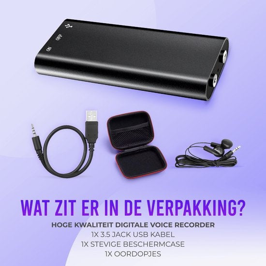 Garpex® Dispositif d'écoute USB - Enregistrement d'écoute - Enregistreur d'espionnage - Dictaphone - Voix - Grande capacité de stockage - 16GB