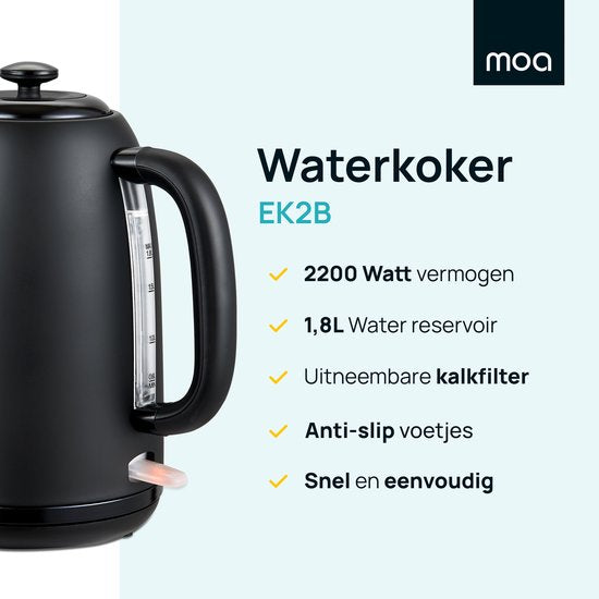 Bouilloire Moa - Noire - 1,8 litre
