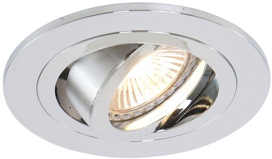 Spot encastrable Pelite 7304CH en chrome brillant, Ø 10 cm - Style moderne, orientable, adapté à un usage intérieur - Steinhauer, métal, électronique, plastique