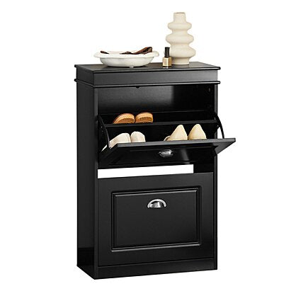 Armoire à chaussures, SoBuy, 2 volets, 68 x 32 x 45 cm, Noir