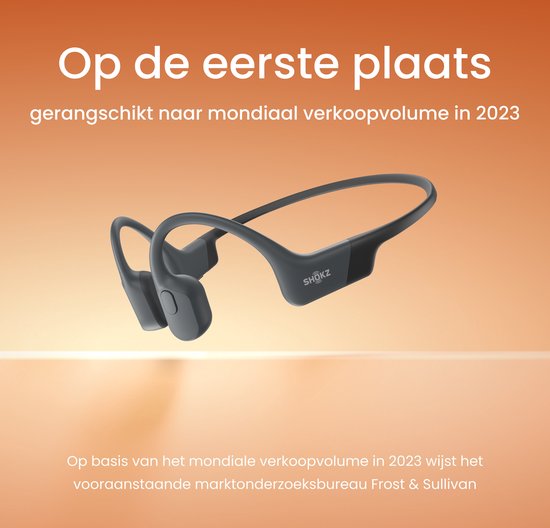 Casque de sport Shokz OpenRun USB-C à écoute ouverte – Conduction osseuse – Sans fil – IP67 – Noir