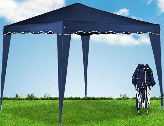 Tonnelle de jardin - EezyLife - Tente de réception pliable - 3 x 3x 2.5 m - Bleu