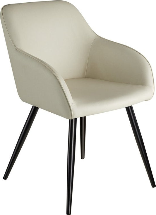 tectake® - Chaise Marilyn tissu crème/noir