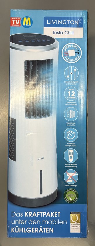 Livington InstaChill - Le refroidisseur d'air le plus puissant : 85 W - 8,5 L - 58 dB