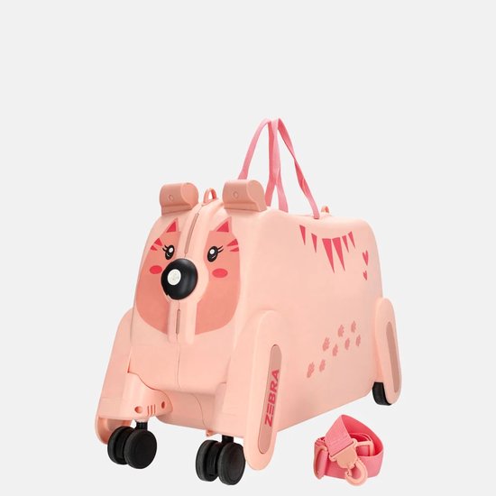 Valise Zebra Trends Ranger pour enfants - Bagage à main - Enfants - Valise avec siège - Rose
