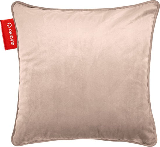 Auronic Coussin chauffant - Velours - 45x45 - rechargeable sans fil - oreiller électrique - infrarouge - rose