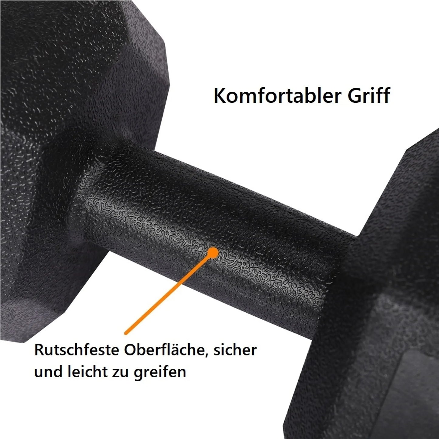Yaheetech Jeu d'haltères de 2 x 8 kg - 33.5 x 17 x 15 cm - Tête hexagonale, conception antiroulis et revêtement en plastique - Pour la musculation et la gym à domicile - Plastique noir et béton