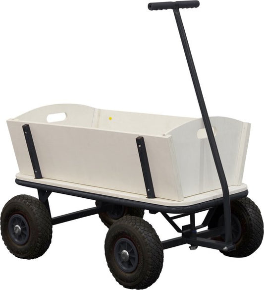Sunny Billy Beach Wagon Charrette de plage Anthracite - Bois brut - Chariot avec pneus gonflables - 94x61x97cm